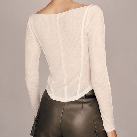 Pilcro Long-Sleeve Sheer Corset Tee - Picture 2 of 8